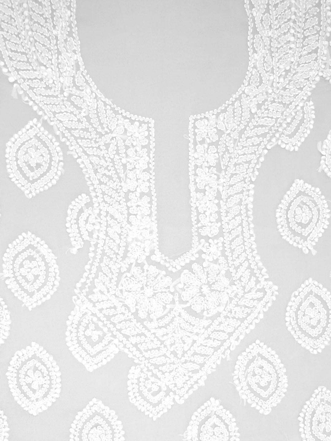Hand Embroidered Chikankari Georgette Dress Material - PC3695
