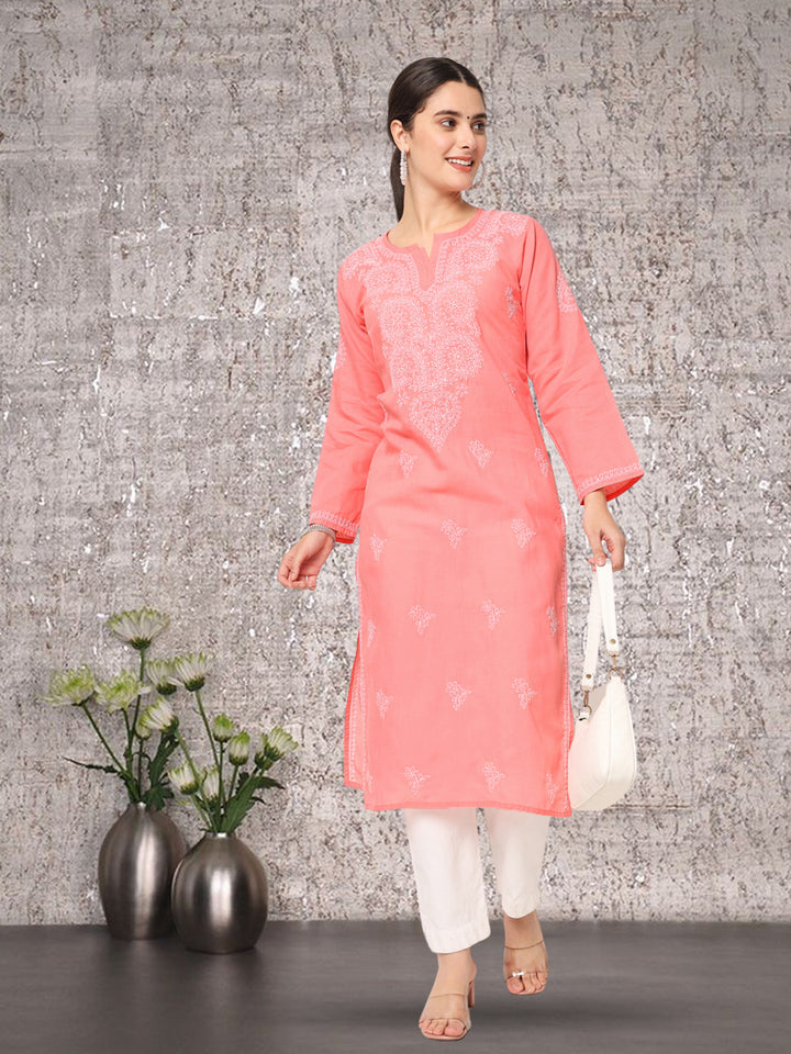 Women Chikankari Embroidered Cotton Chikankari Kurta PC3578