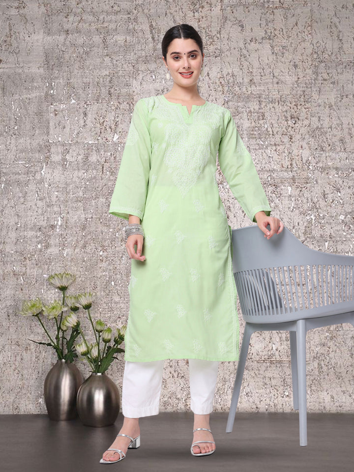 Women Chikankari Embroidered Cotton Chikankari Kurta PC3578