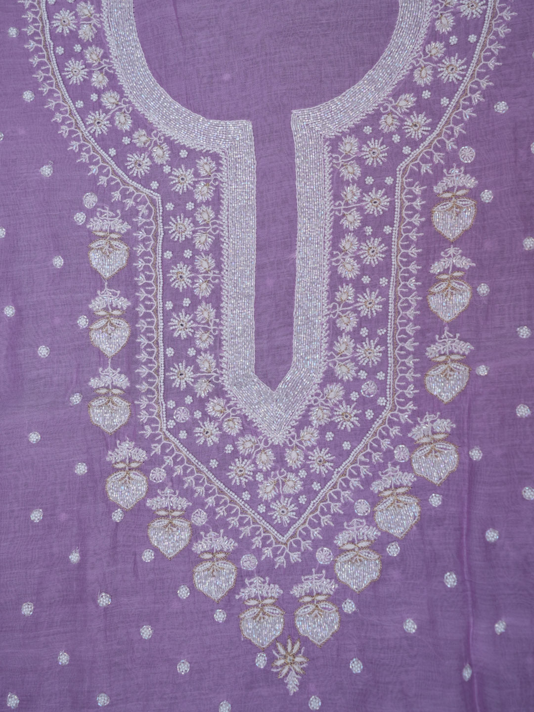 Women Hand Embroidered Chanderi Chikankari Dress Material PCSCA85205FS-MAUVE