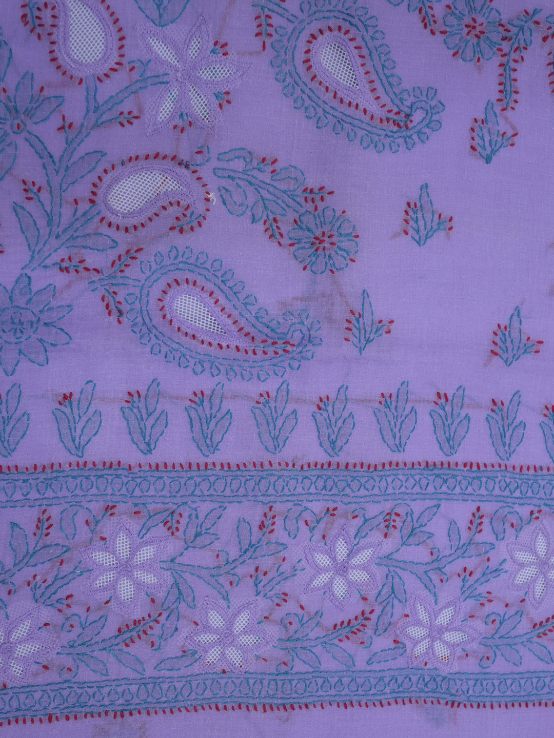 women hand embroidered chikankari cotton dressmaterial PC4120-PURPLE19
