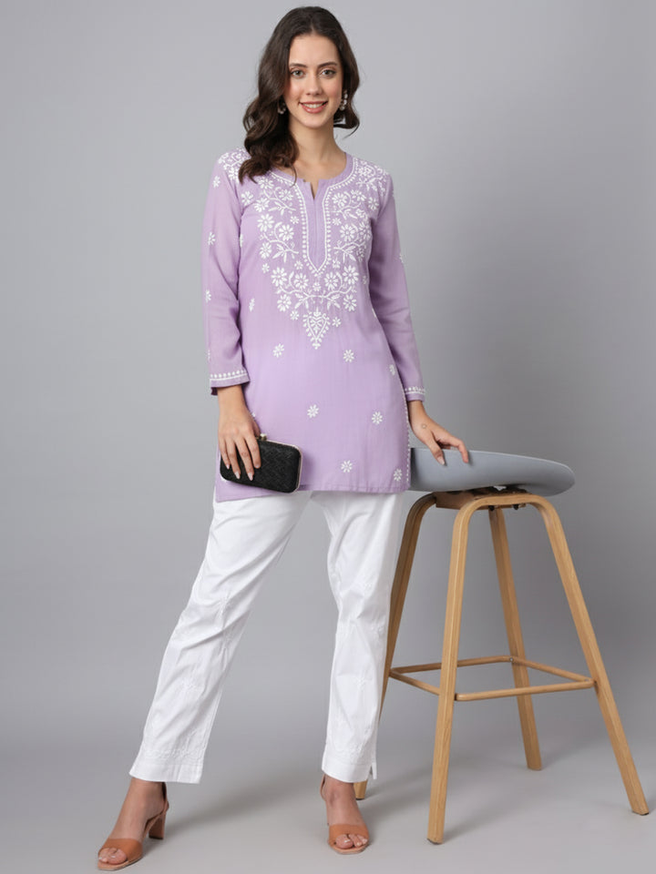 Women Hand Embroidered Chikankari Modal Kurti PC3611