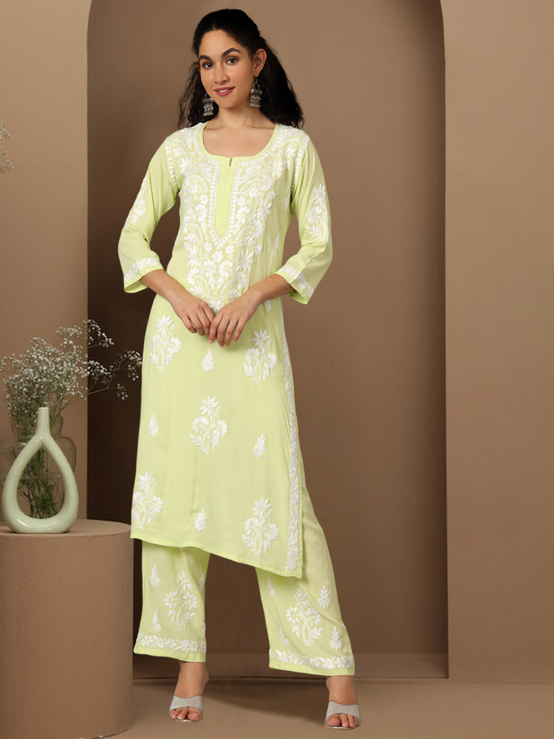 Women Hand Embroidered Chikankari Modal kurta set PC3600KS