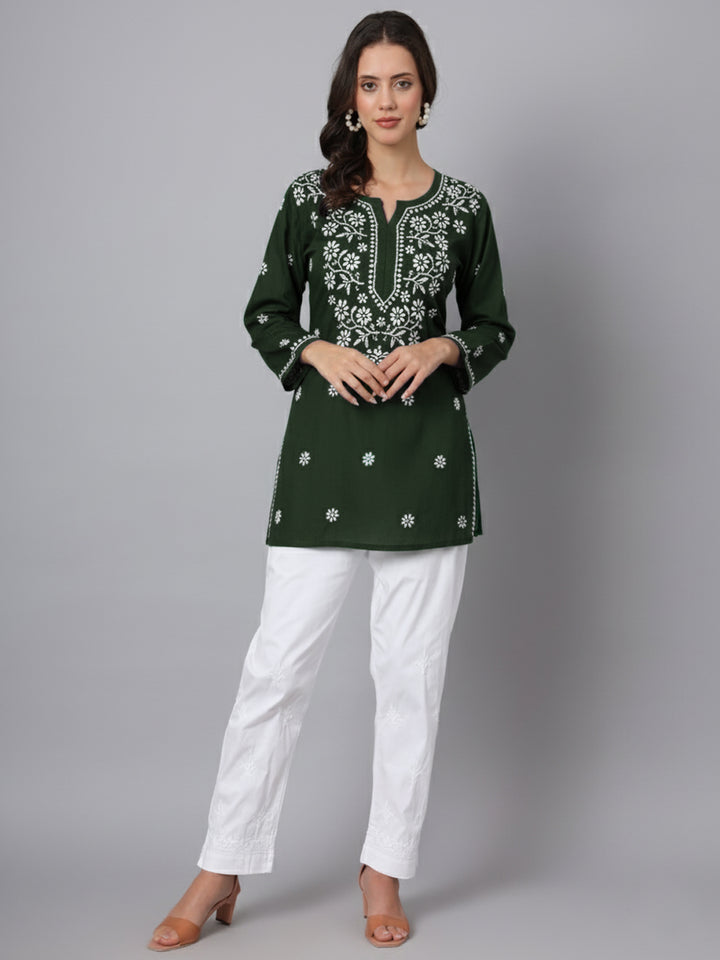 Women Hand Embroidered Chikankari Modal Kurti PC3611
