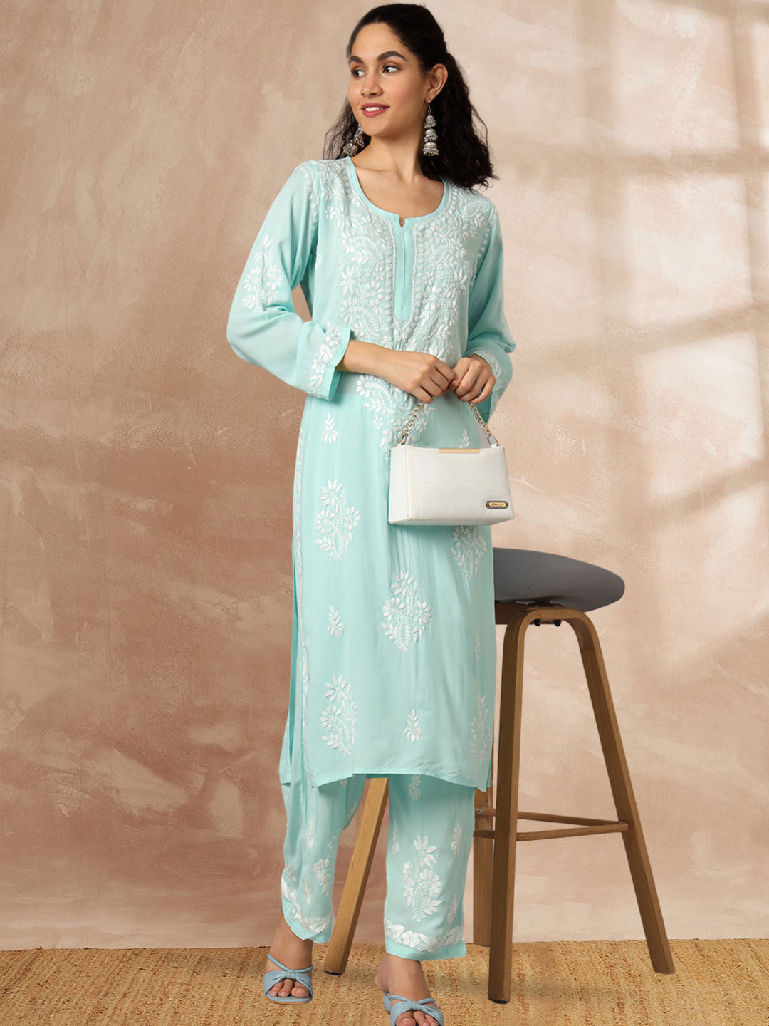 Women Hand Embroidered Chikankari Modal kurta set PC3600KS