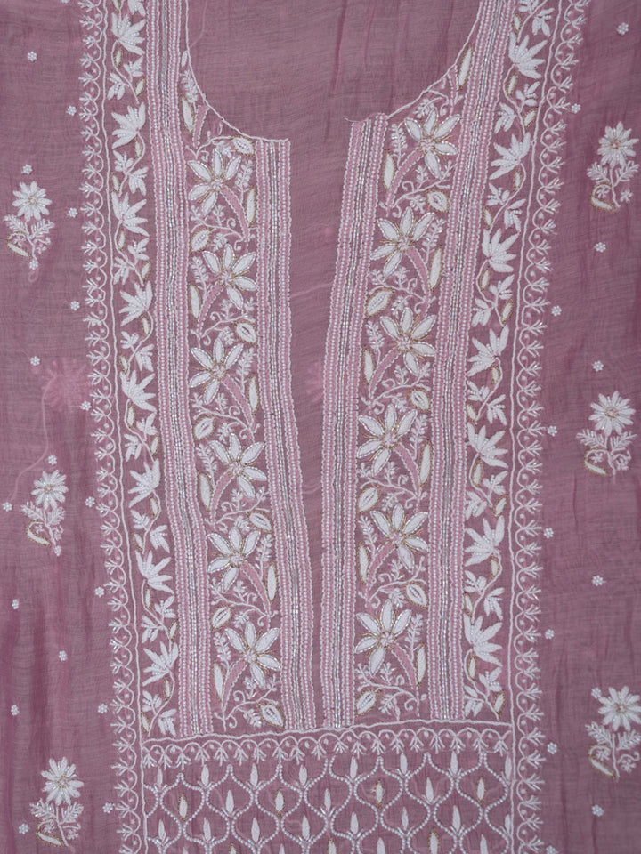 Women Hand Embroidered Chanderi Chikankari Dress Material PCSCA85201FS-BABYPINK