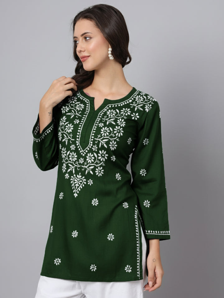 Women Hand Embroidered Chikankari Modal Kurti PC3611
