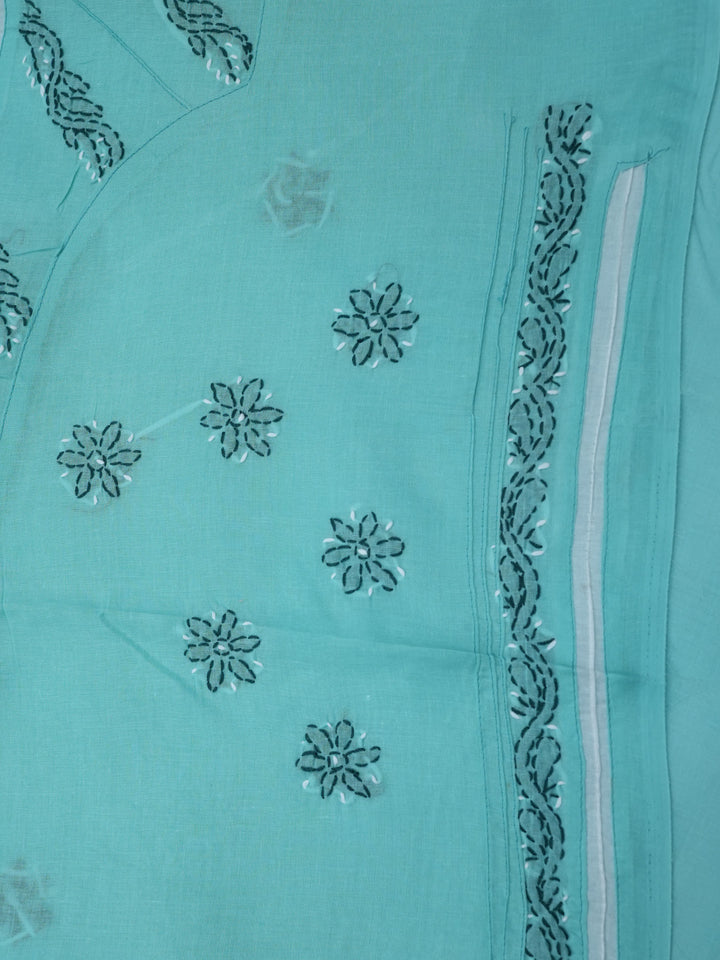 women hand embroidered chikankari cotton dressmaterial PC4120-LIGHTSEAGREEN25