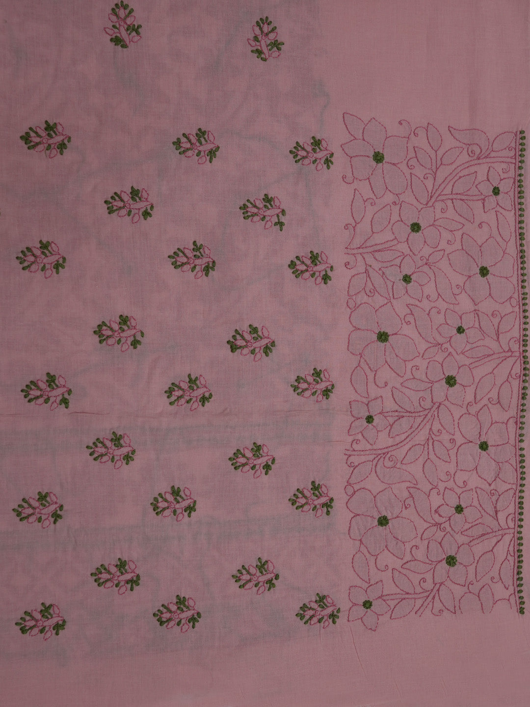 women hand embroidered chikankari cotton dressmaterial PC4120-RUST23