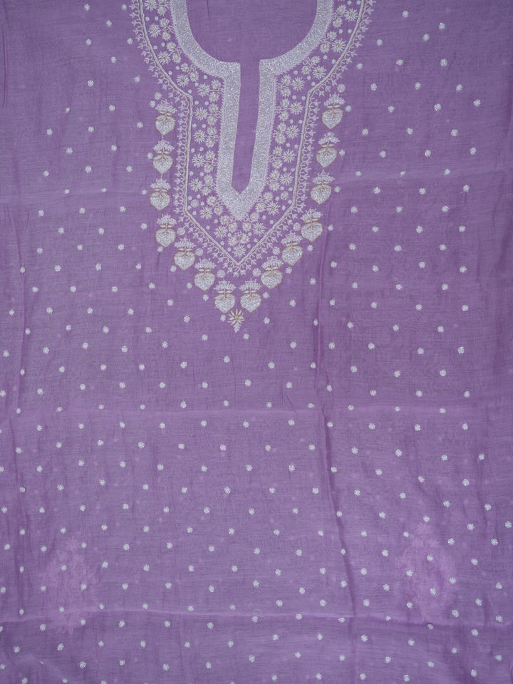 Women Hand Embroidered Chanderi Chikankari Dress Material PCSCA85205FS-MAUVE