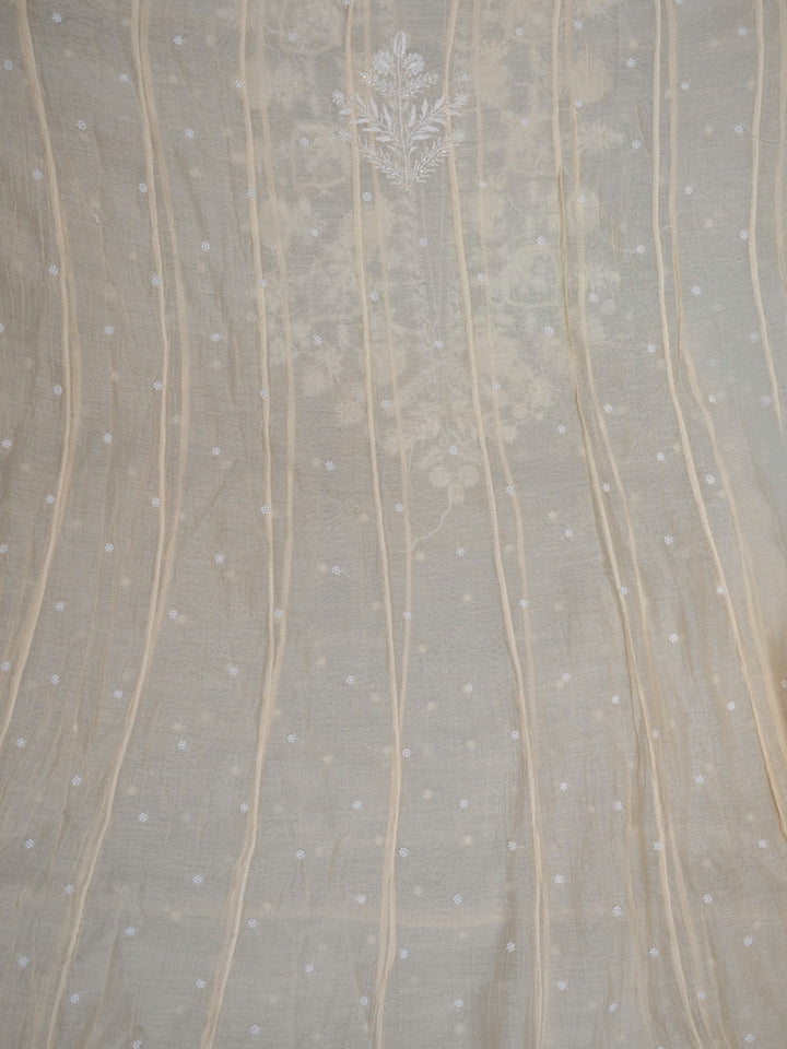Women Hand Embroidered Chanderi Chikankari Dress Material PCSCA85206FS-LIGHTPEACH