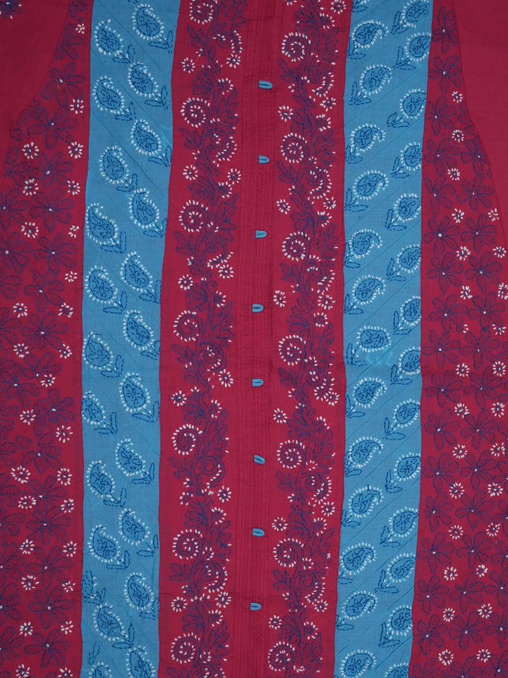 women hand embroidered chikankari cotton dressmaterial PC4120-RED29