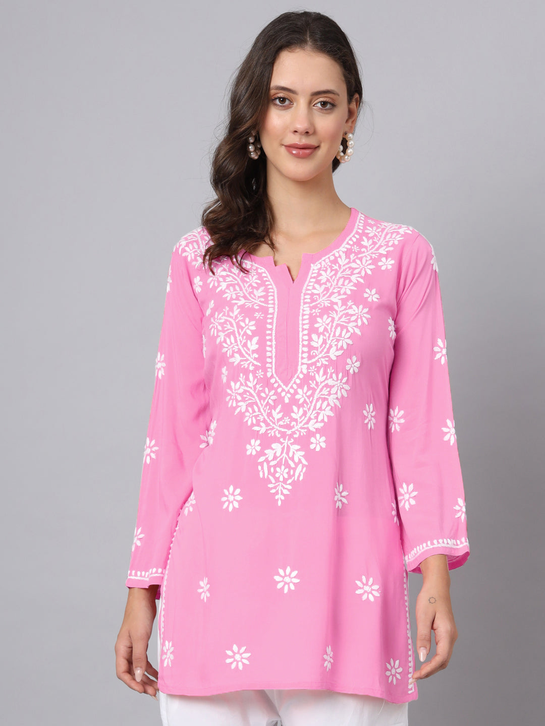 Women Hand Embroidered Chikankari Modal Kurti PC3611