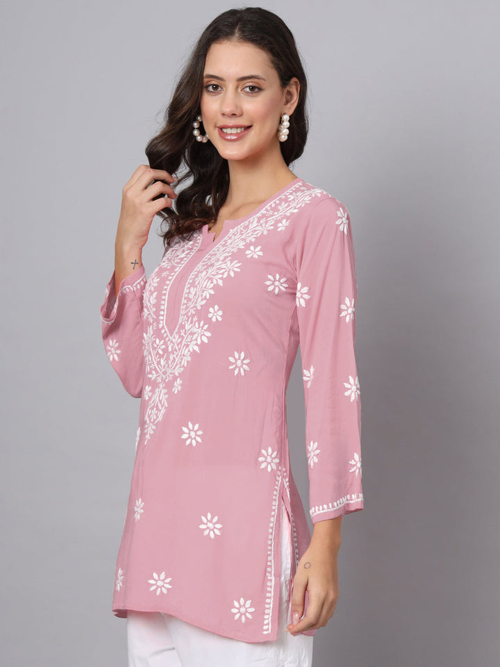 Women Hand Embroidered Chikankari Modal Kurti PC3611