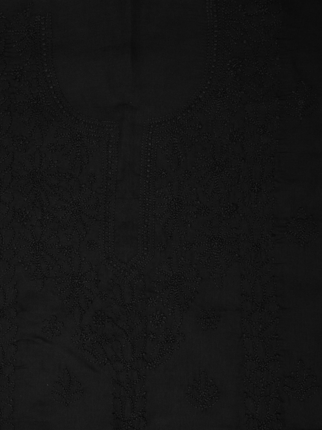 Women Hand Embroidered Chikankari Cotton Dressmaterial PCSCU00406FS-BLACK