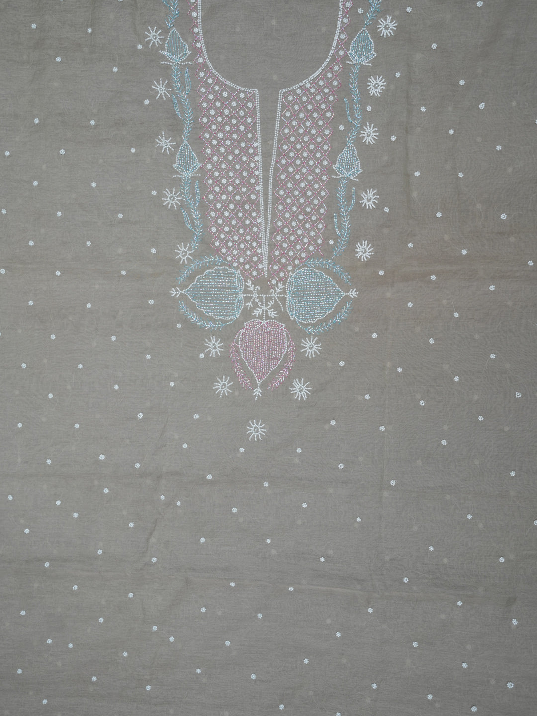 Women Hand Embroidered Chanderi Chikankari Dress Material PCFC19501FS-GREY
