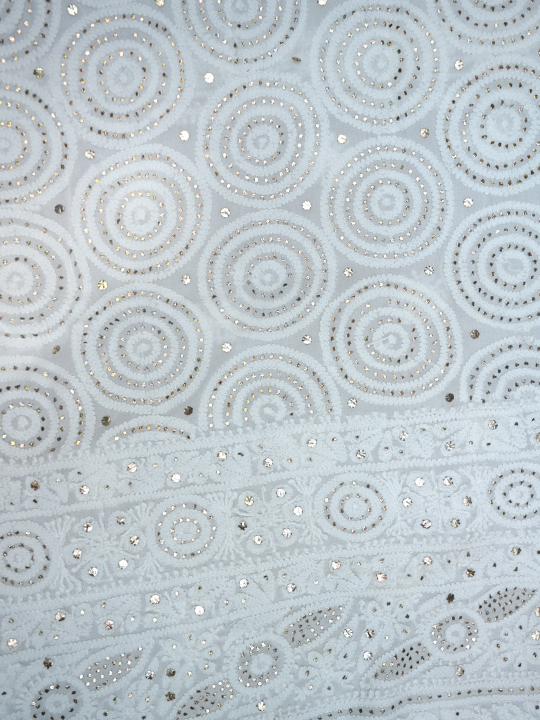 Women Hand Embroidered Chikankari Viscose Georgette Dressmaterial PC4124-WHITE10