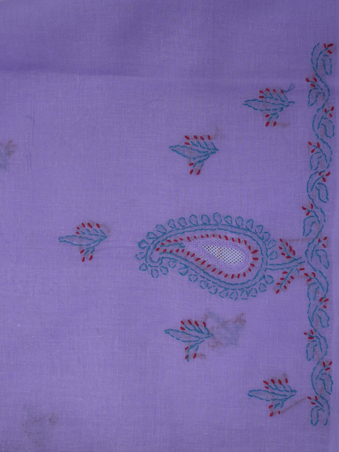 women hand embroidered chikankari cotton dressmaterial PC4120-PURPLE19