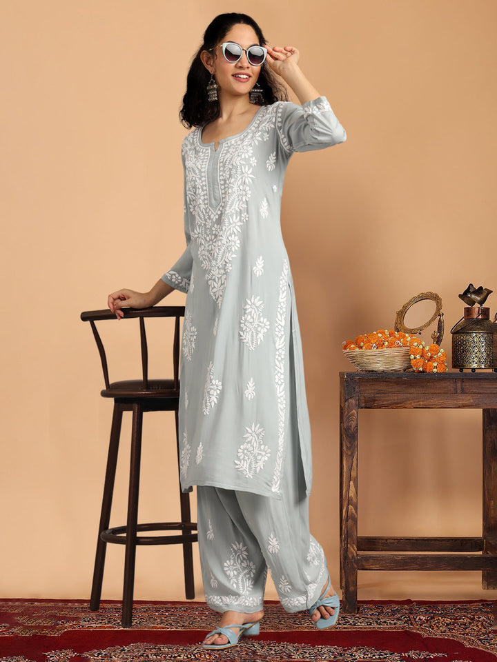 Women Hand Embroidered Chikankari Modal kurta set PC3600KS