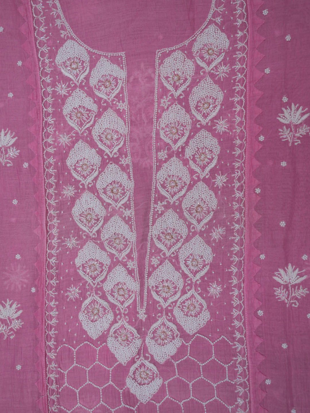 Women Hand Embroidered Chanderi Chikankari Dress Material PCSCA85201FS-PINK