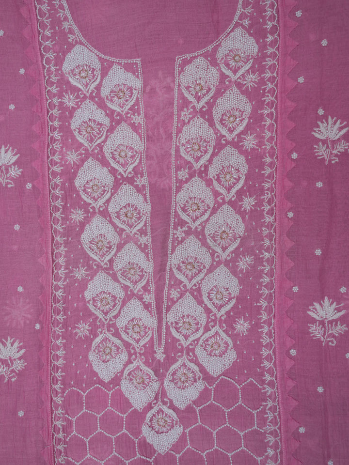 Women Hand Embroidered Chanderi Chikankari Dress Material PCSCA85201FS-PINK