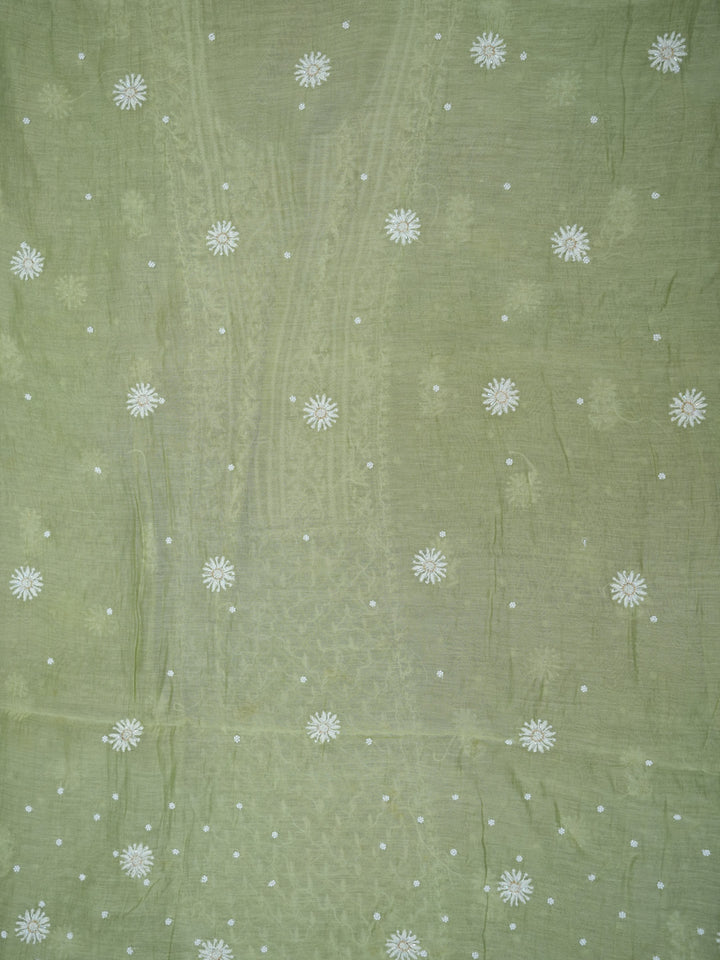 Women Hand Embroidered Chanderi Chikankari Dress Material PCSCA85203FS-PISTAGREEN