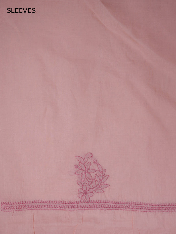 Women Hand Embroidered Chikankari Cotton Dressmaterial PCSCU00406FS-Peach
