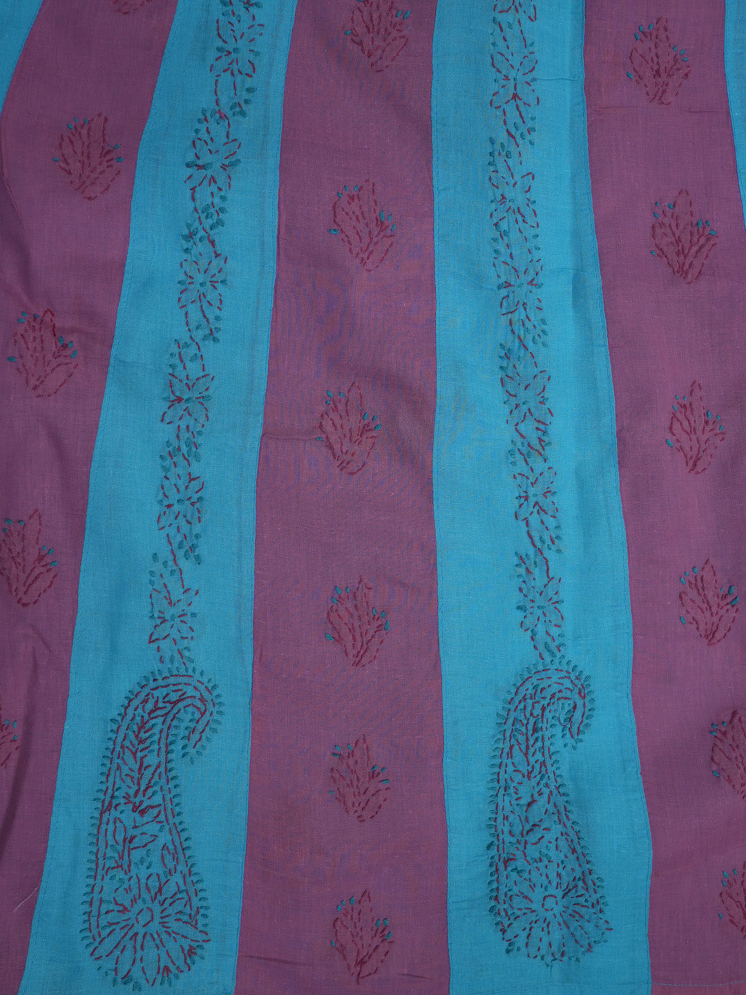 women hand embroidered chikankari cotton dressmaterial PC4120-TURQUOISE6