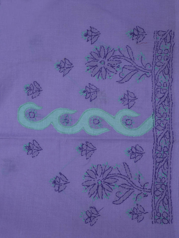 women hand embroidered chikankari cotton dressmaterial PC4120-MAUVE20