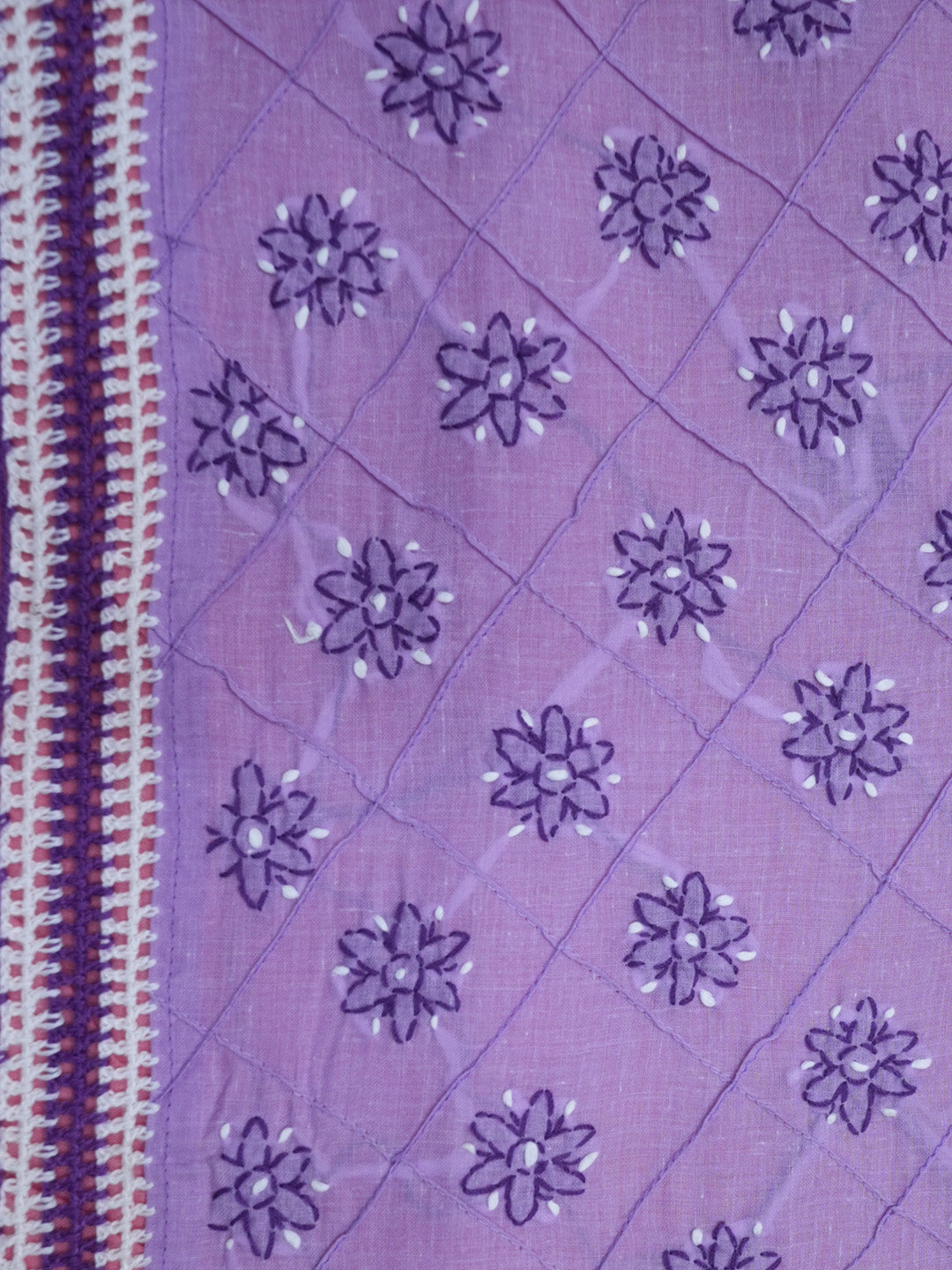 women hand embroidered chikankari cotton dressmaterial PC4120-MAUVE14