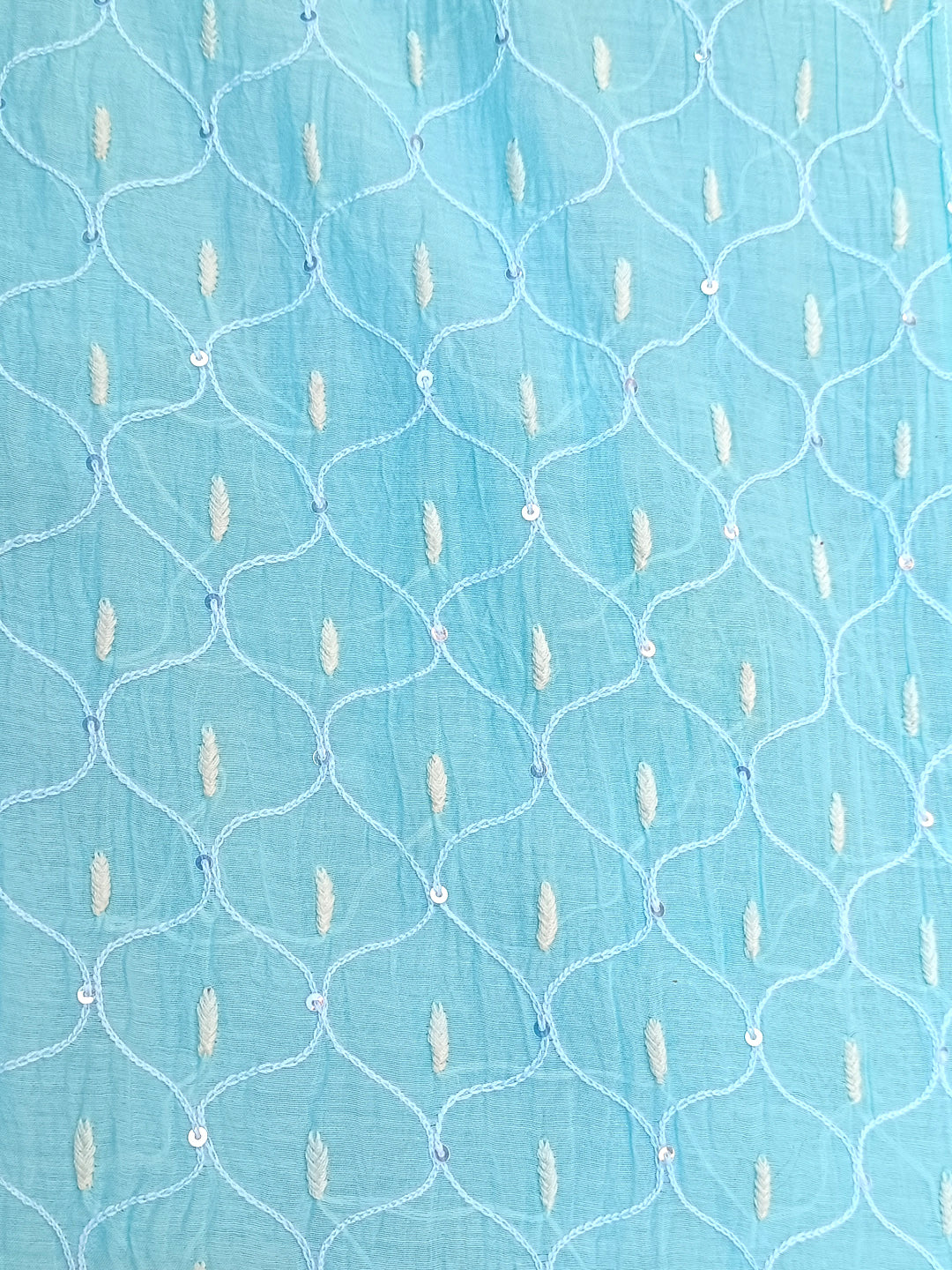 Women Hand Embroidered Chanderi Chikankari Dress Material PCSCA85201FS-BLUE