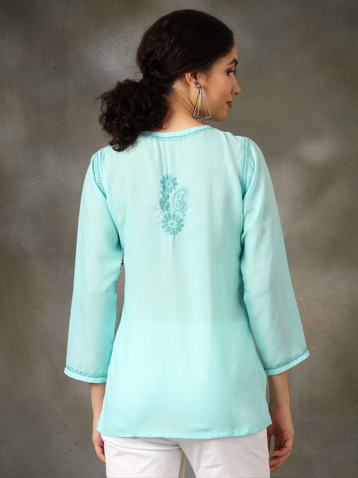 Women Hand Embroidered Chikankari Cotton Kurti PC3405