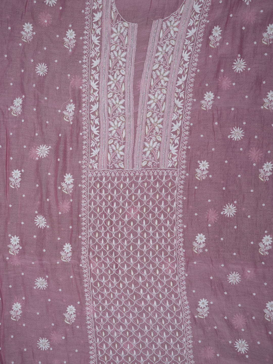 Women Hand Embroidered Chanderi Chikankari Dress Material PCSCA85201FS-BABYPINK