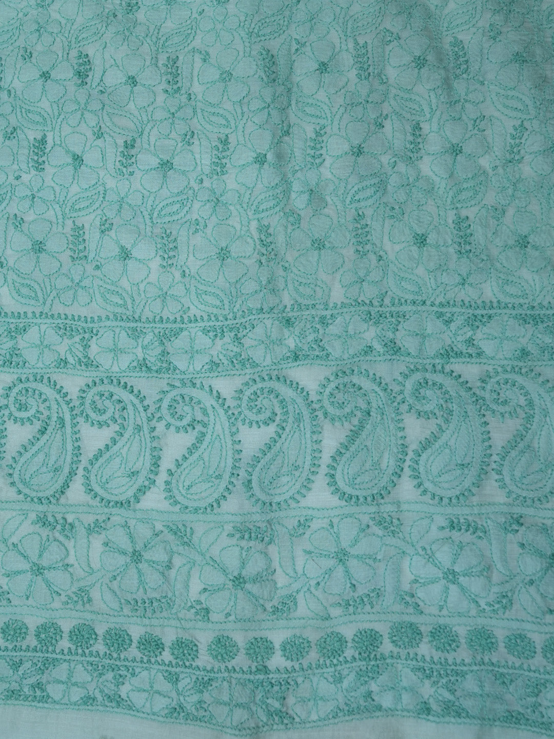 women hand embroidered chikankari cotton dressmaterial PC4120-SEAGREEN7