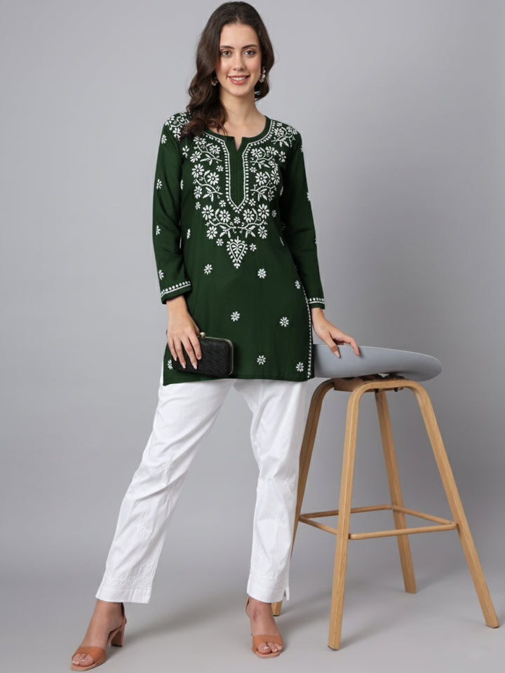Women Hand Embroidered Chikankari Modal Kurti PC3611