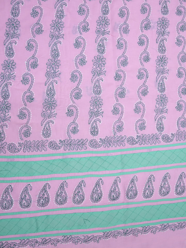 women hand embroidered chikankari cotton dressmaterial PC4120-BABYPINK10