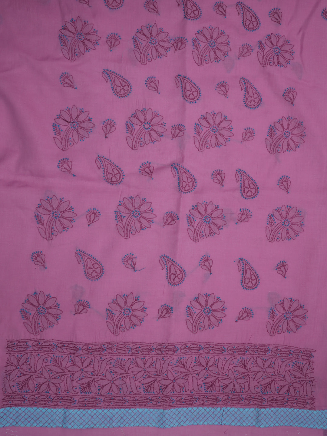 women hand embroidered chikankari cotton dressmaterial PC4120-PINK15