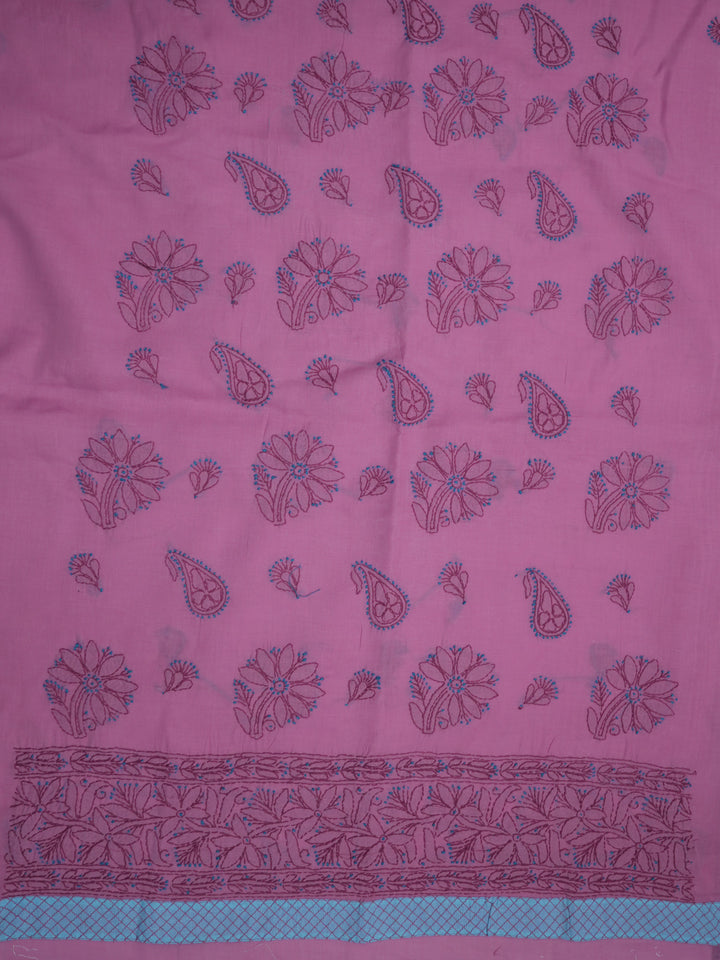 women hand embroidered chikankari cotton dressmaterial PC4120-PINK15