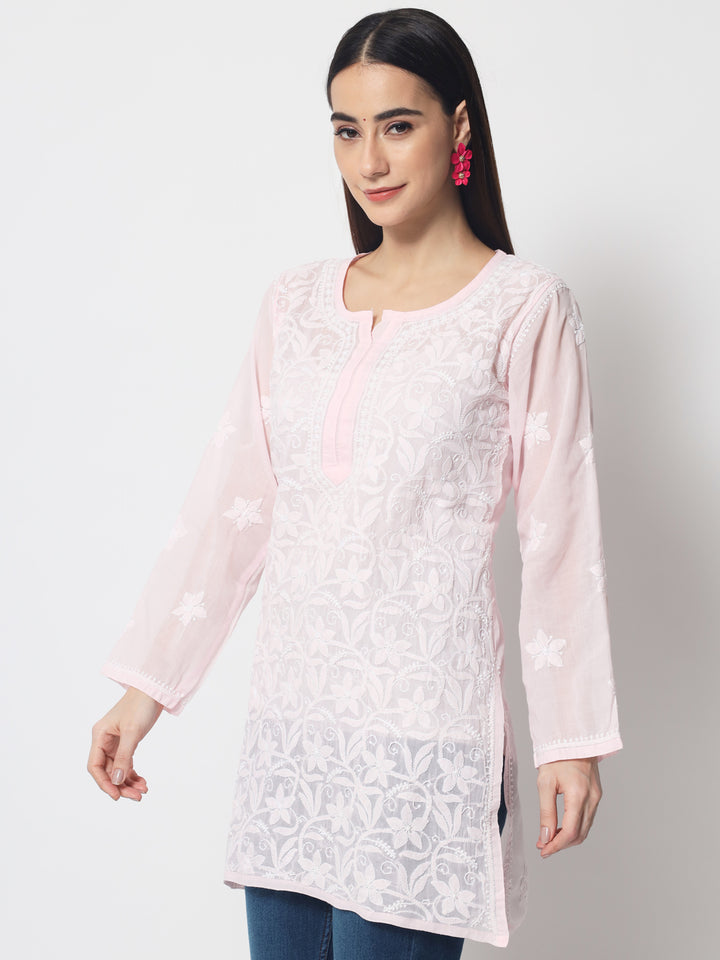 Women Hand Embroidered Chikankari Cotton Kurti PC3591