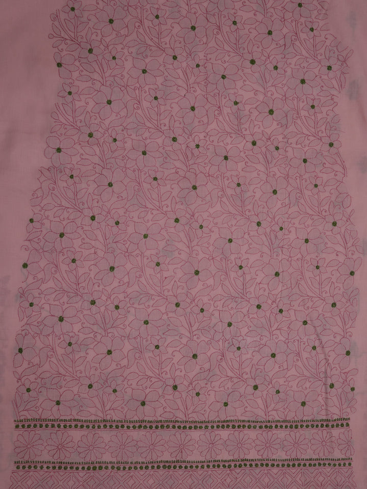 women hand embroidered chikankari cotton dressmaterial PC4120-RUST23