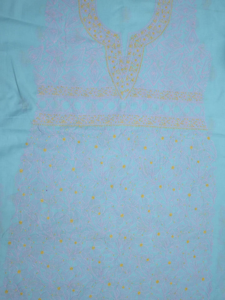 women hand embroidered chikankari cotton dressmaterial PC4120-GREY9