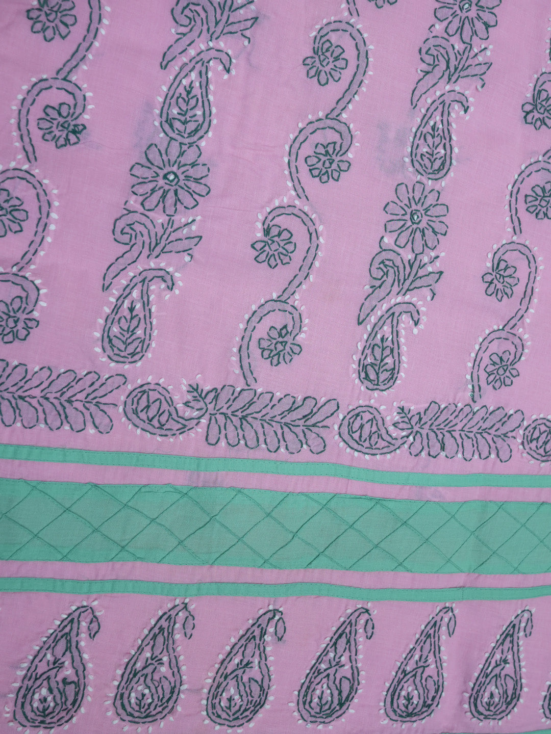 women hand embroidered chikankari cotton dressmaterial PC4120-BABYPINK10