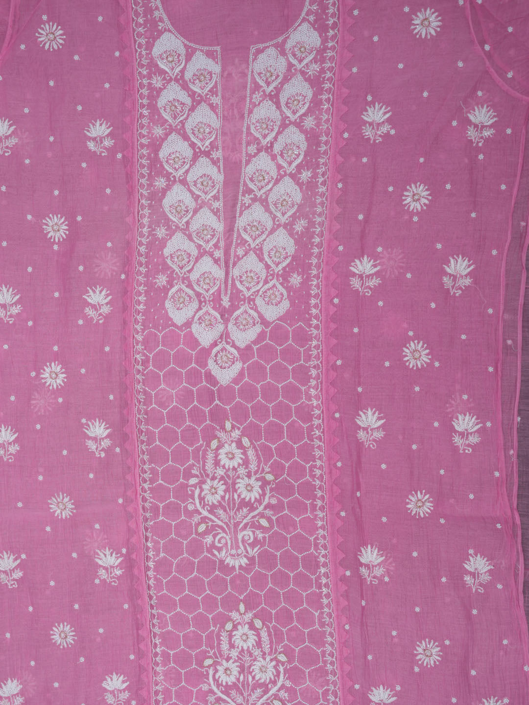 Women Hand Embroidered Chanderi Chikankari Dress Material PCSCA85201FS-PINK