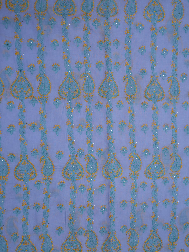 Women Hand Embroidered Chikankari Cotton Dressmaterial PC4120-LAVENDER28