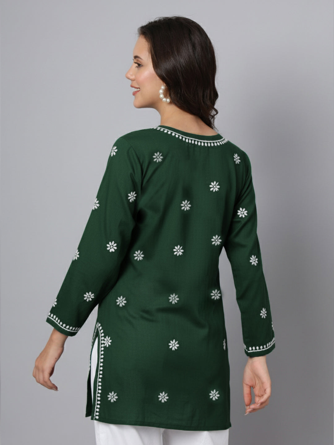 Women Hand Embroidered Chikankari Modal Kurti PC3611