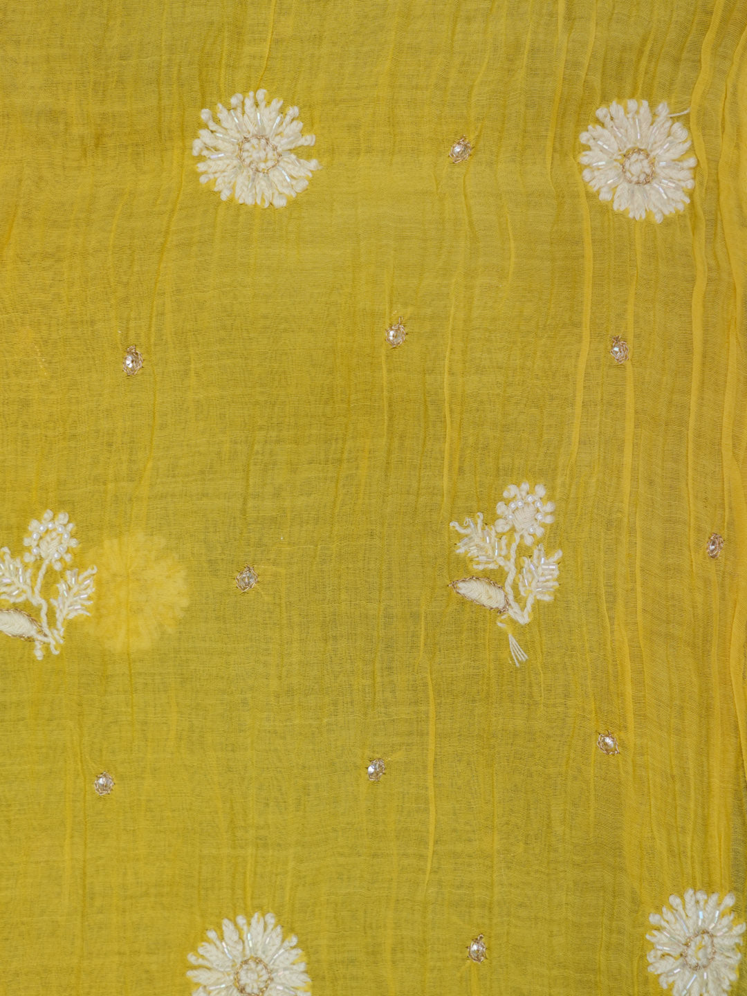 Women Hand Embroidered Chanderi Chikankari Dress Material PCSCA85201FS-YELLOW