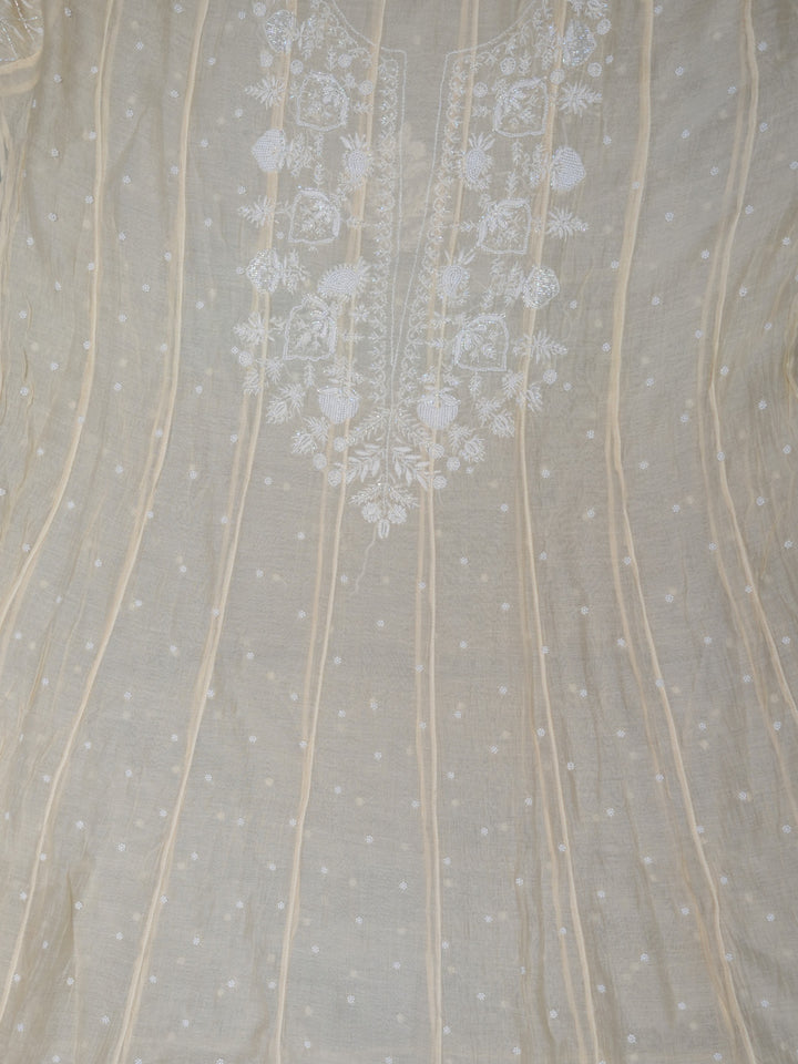 Women Hand Embroidered Chanderi Chikankari Dress Material PCSCA85206FS-LIGHTPEACH