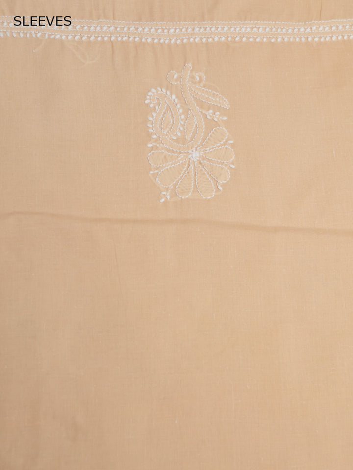 Women Hand Embroidered Cotton Chikankari Dress MaterialPCSCU00104FS-APRICOTPEACH