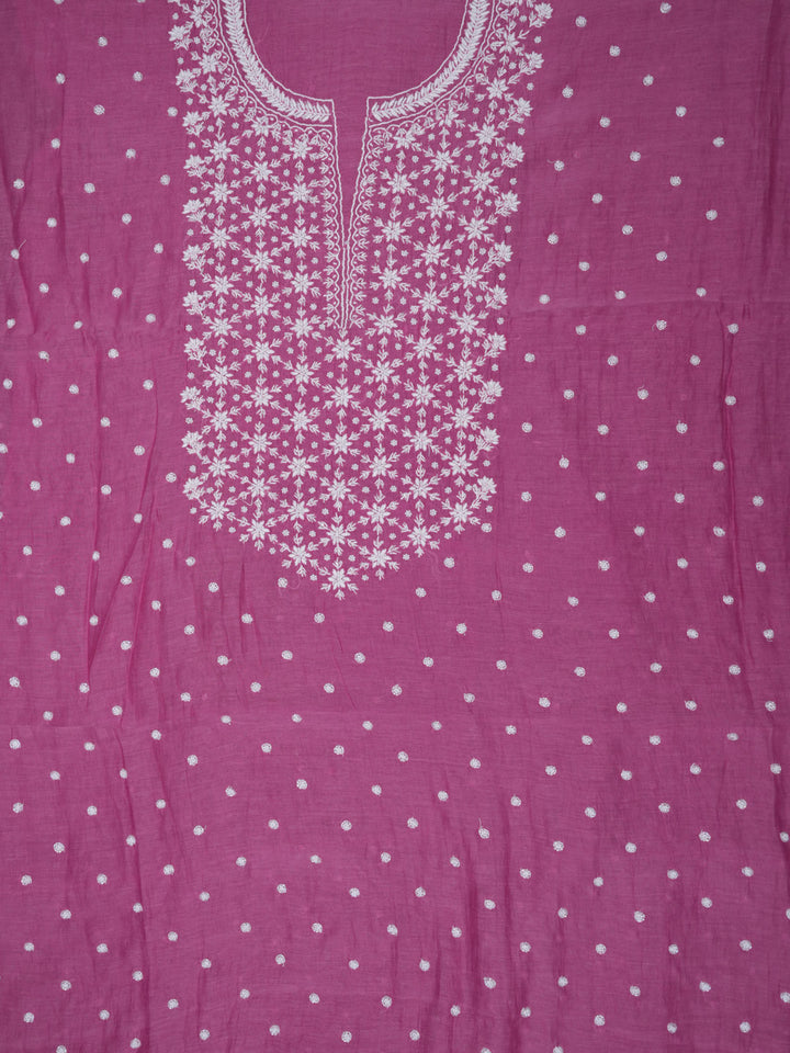Women Hand Embroidered Chanderi Chikankari Dress Material PCSCA85205FS-HOTPINK