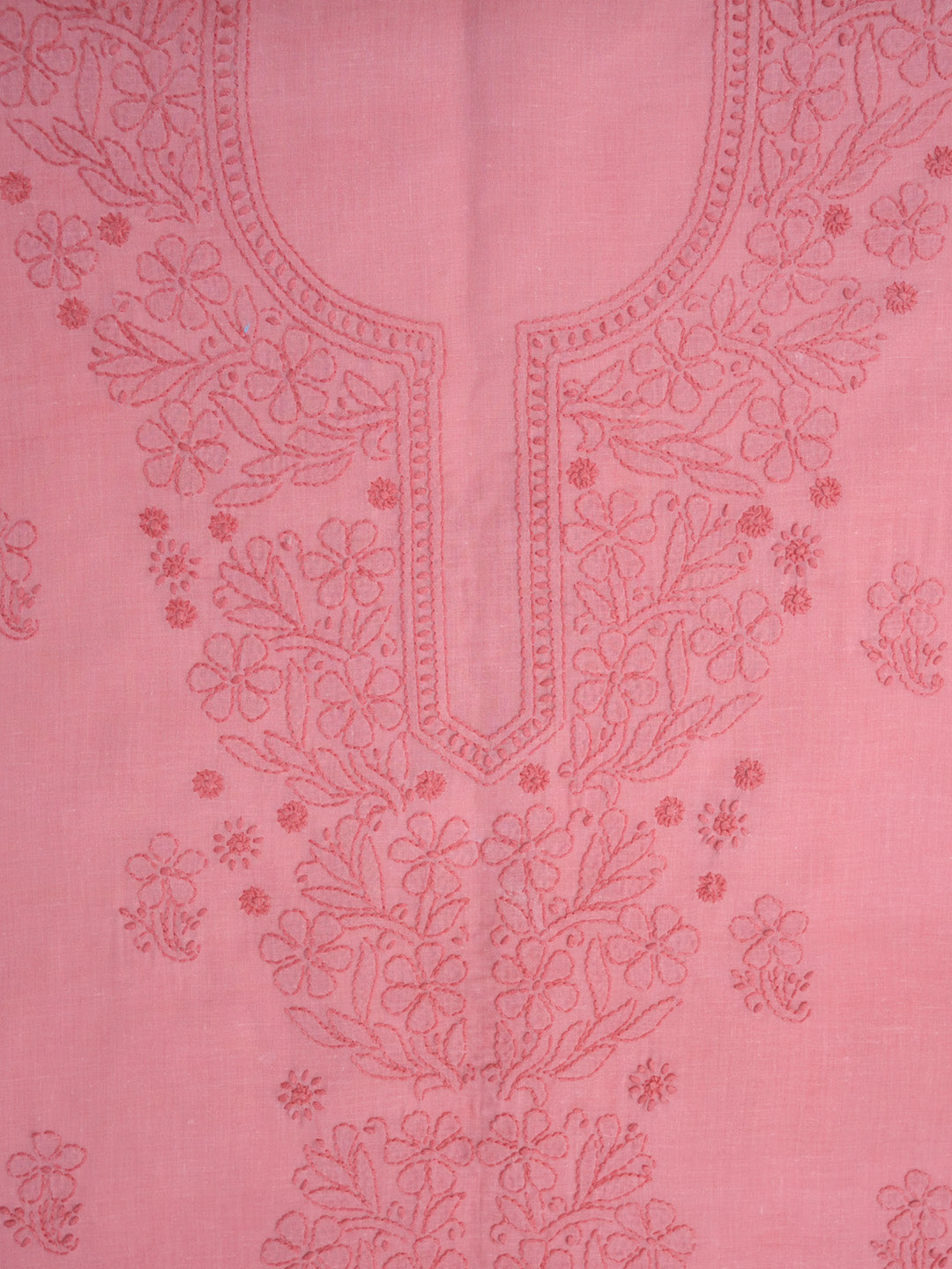 Women Hand Embroidered Chikankari Cotton DressMaterial PCSCU00406FS-DARKPEACH